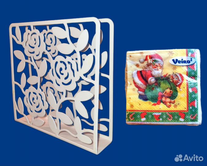 Салфетница IKEA liksidig металл, розы + Салфетки