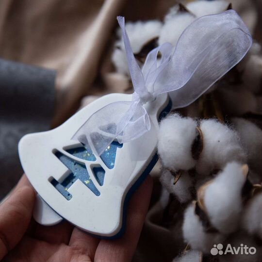 Игрушка на ёлку фото-шар и колокольчик