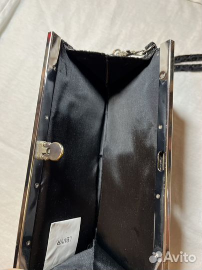 Клатч женский вечерний черный блестящий