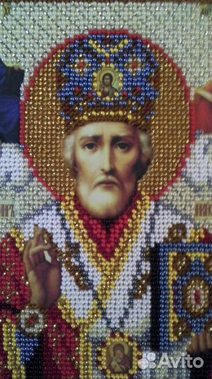 Икона бисером Николай Чудотворец