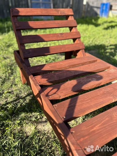 Шезлонг лежак деревянный