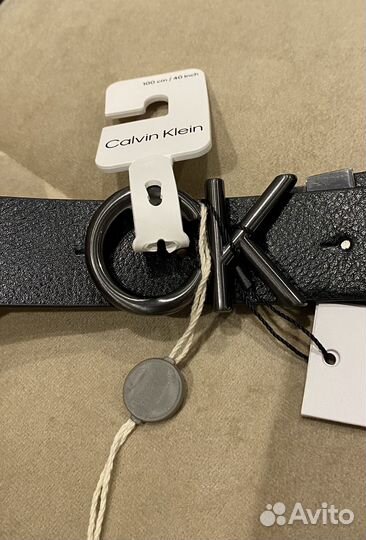 Calvin Klein кожаный ремень мужской, унисекс 100см