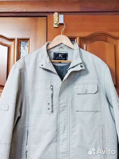 Куртка хлопковая 50 р на молнии с карманами серая