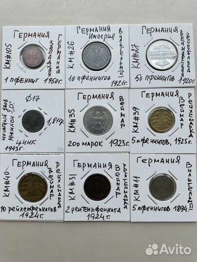 Монеты Норвегии, Швеции, Германия с 1875 г