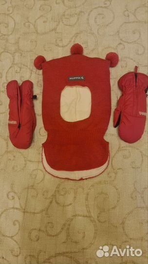 Шапка шлем и перчатки зима