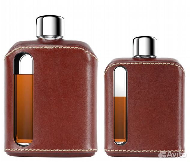 Фляга стекло/кожа