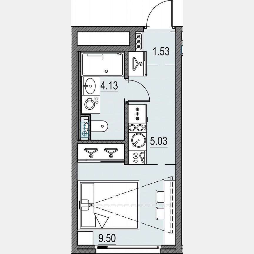 Квартира-студия, 20,2 м², 3/17 эт.