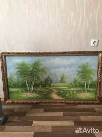 Картина горный пейзаж маслом на холсте