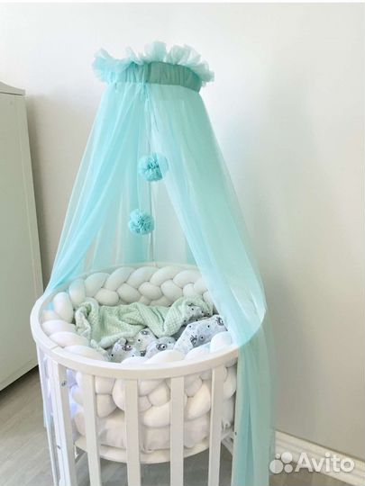 Бортики и балдахин в кроватку
