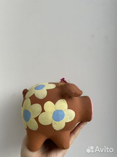 Копилка глиняная свинка