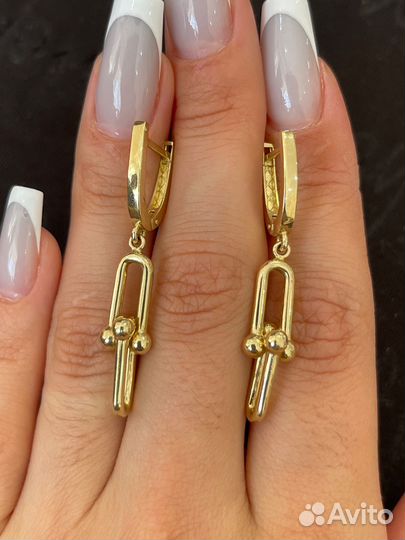Золотые серьги Tiffany&Co