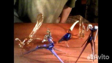 Стеклянные фигурки зверей, птиц (СССР)