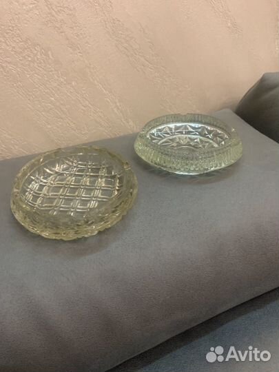 Пепельница совеская СССР стекло хрусталь 2 шт