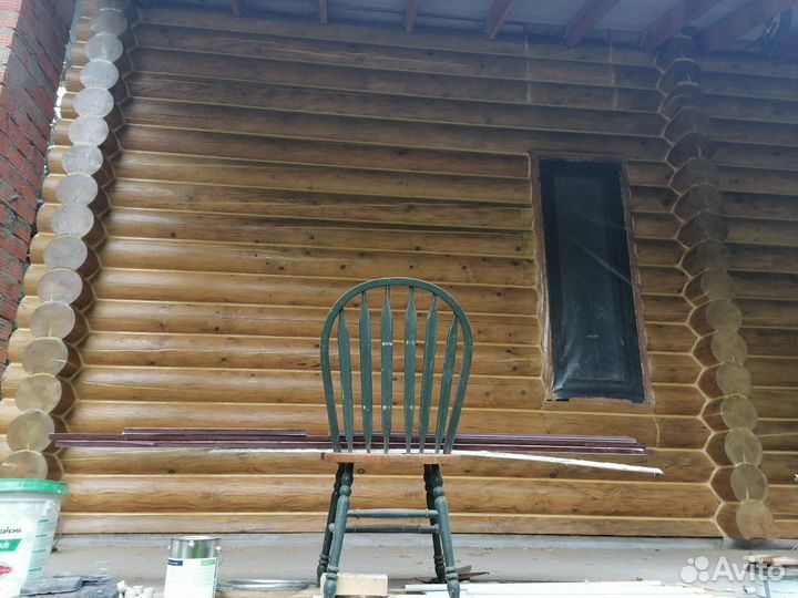 Шлифовка покраска герметизация деревянных домов и