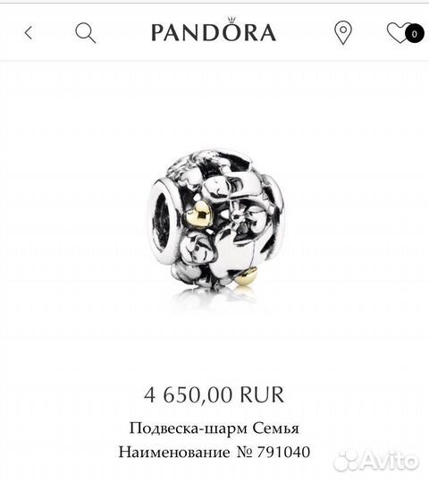 Шармы Pandora, оригиналы