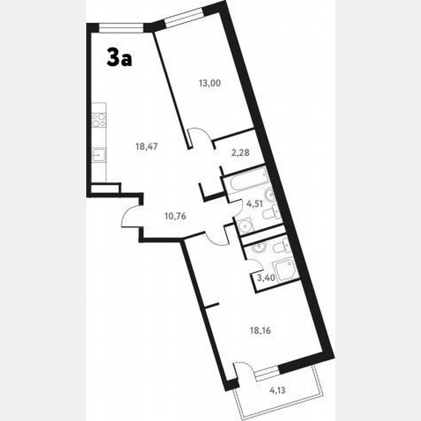 2-к. квартира, 72,7 м², 8/17 эт.