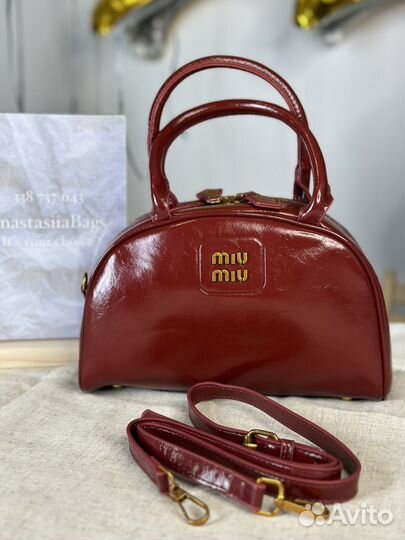 Сумка miu miu женская бордовая