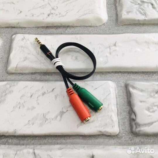 Адаптер 3.5 jack - 2х jack звук+микрофон