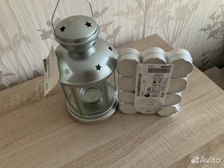 Фонарь-подсвечник IKEA Rotera с набором свечей (24
