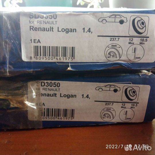 Тормозные диски renault logan