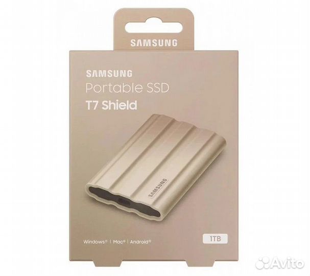 Внешний SSD Samsung T7 Shield 1Tb, бежевый (MU-PE1