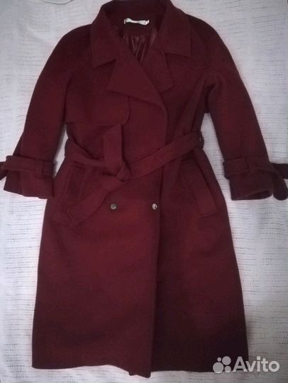 Пальто бордо