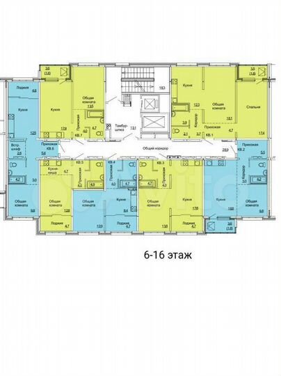 2-к. квартира, 44 м², 15/16 эт.