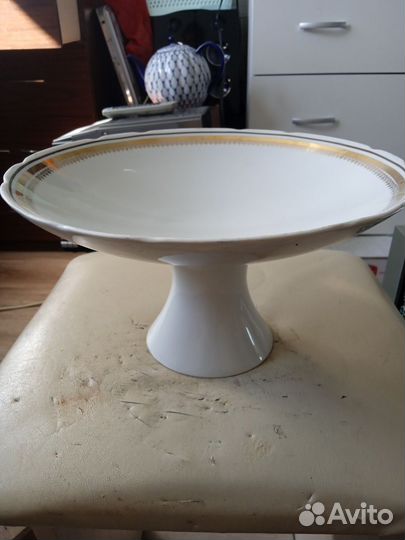 Ваза для фруктов 25 см на ножке СССР Гфз