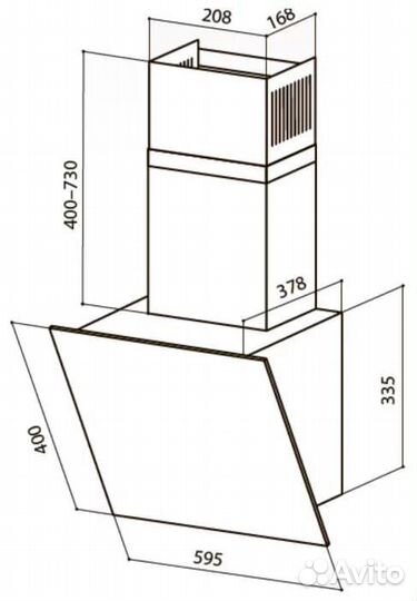 Вытяжка для кухни 60 см бу LEX