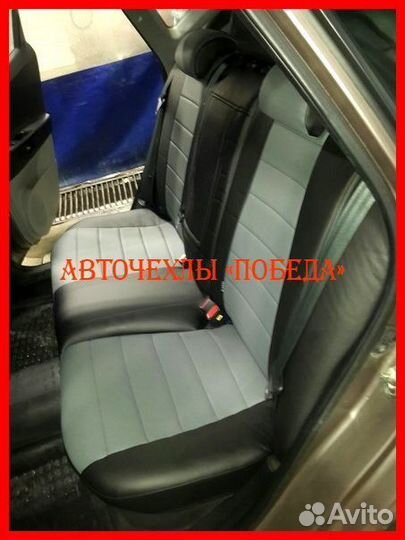 Чехлы Kia Ceed 1 из экокожи чёрно-серые Классика