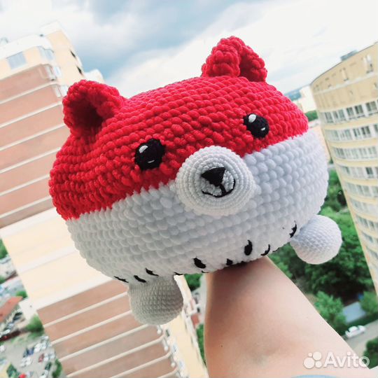 Подушка ручной работы (декор) (собака-питахайя)