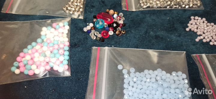 Бусины для рукоделия горный хрусталь, набор