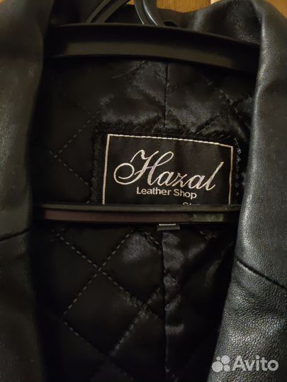 Кожаный пиджак женский удлиненный