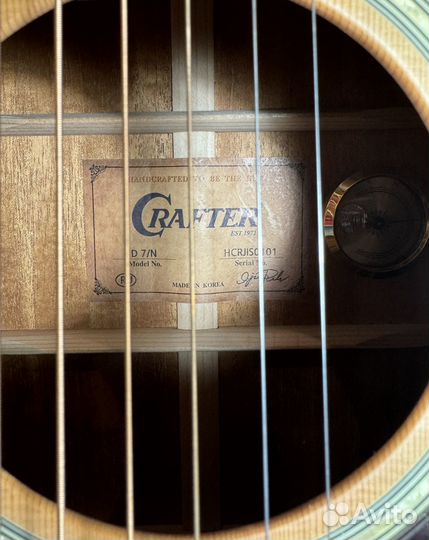 Новая акустическая гитара crafter D-7/N