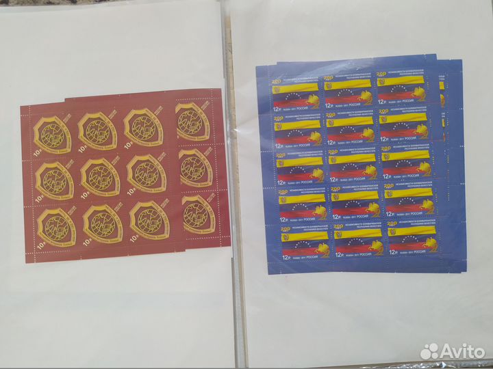 Почтовые марки РФ и США по номиналу и ниже