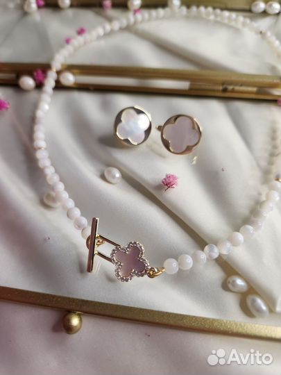 Колье чокер серьги урашения ручной работы