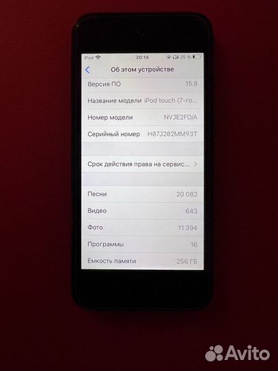 Плеер iPod touch 7 256 gb