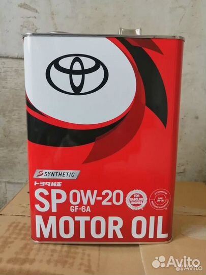 Моторное масло Toyota SP/GF-6A 0W-20 4L