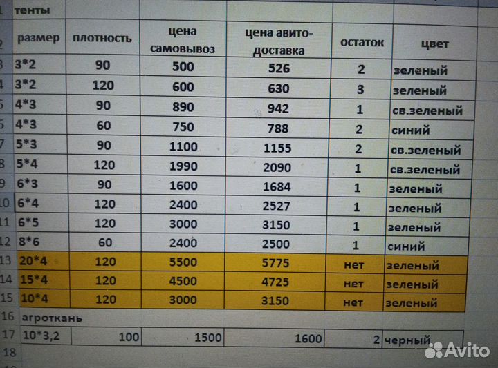 Тент водонепроницаемый 6*4м 120плотность