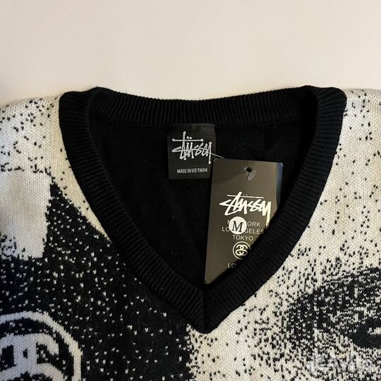 Свитер жилет Stussy Photo Jacquard