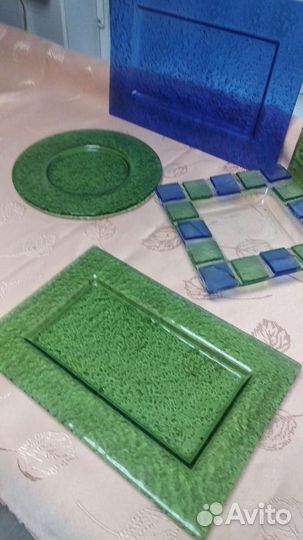 Посуда цветное стекло