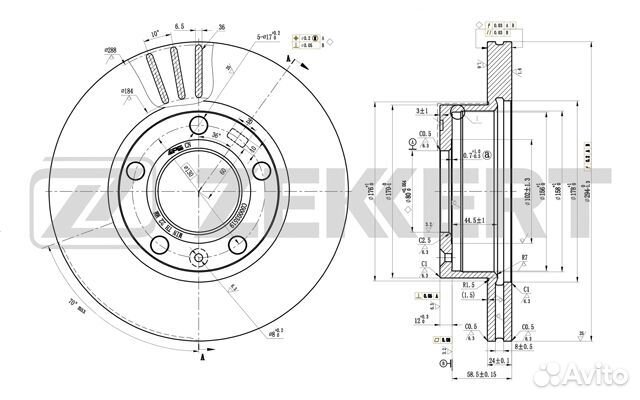 Диск тормозной передний LDV Maxus (05) D294 мм