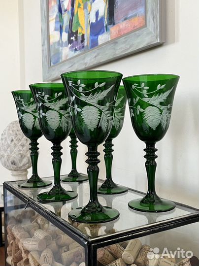 Фужер цветной хрусталь стекло 20 см. Германия