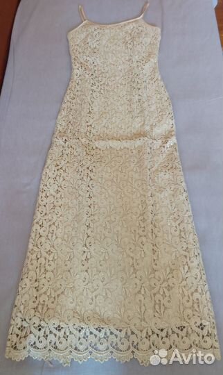 Вечернее платье золотой гипюр 46р