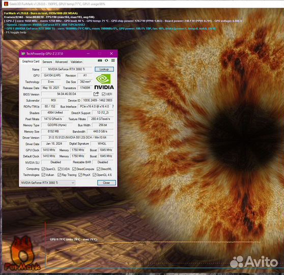 Видеокарта MSI RTX 3060 Ti gaming Z trio гарантия