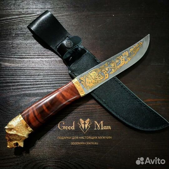 Сувенирный нож. Литье. Золото. Дамаск. Златоуст