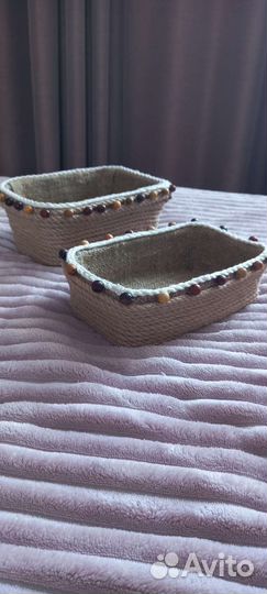 Корзинка для хранения из джута