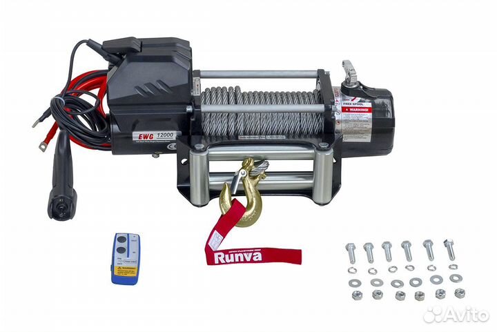 Лебёдка 12V Magnum (Runva) 12000 lbs 5443 кг Сталь