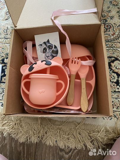 Набор посуды для кормления малышей силикон
