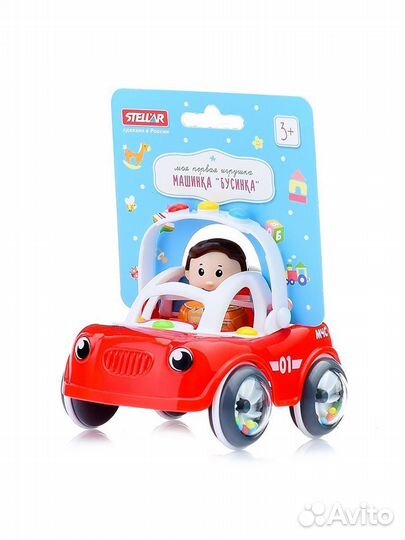 Машинка-погремушка Бусинка Пожарная Stellar 01991
